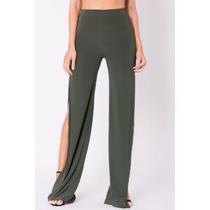 Highwaist Side Slit Jersey Pants